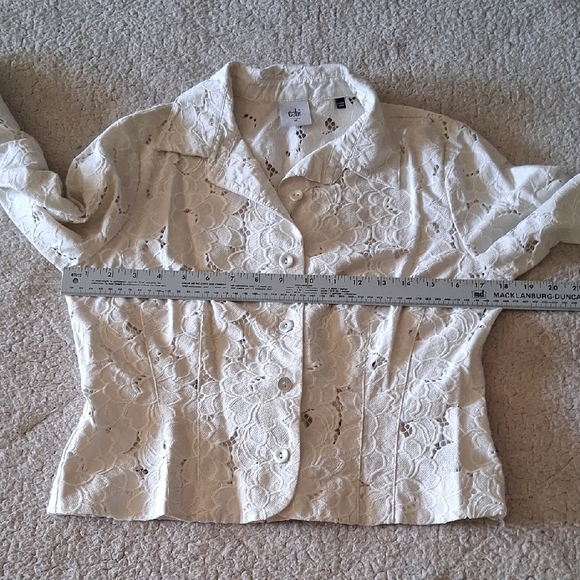 CAbi White Floral Lace Button Down Shirt - Picture 5 of 7